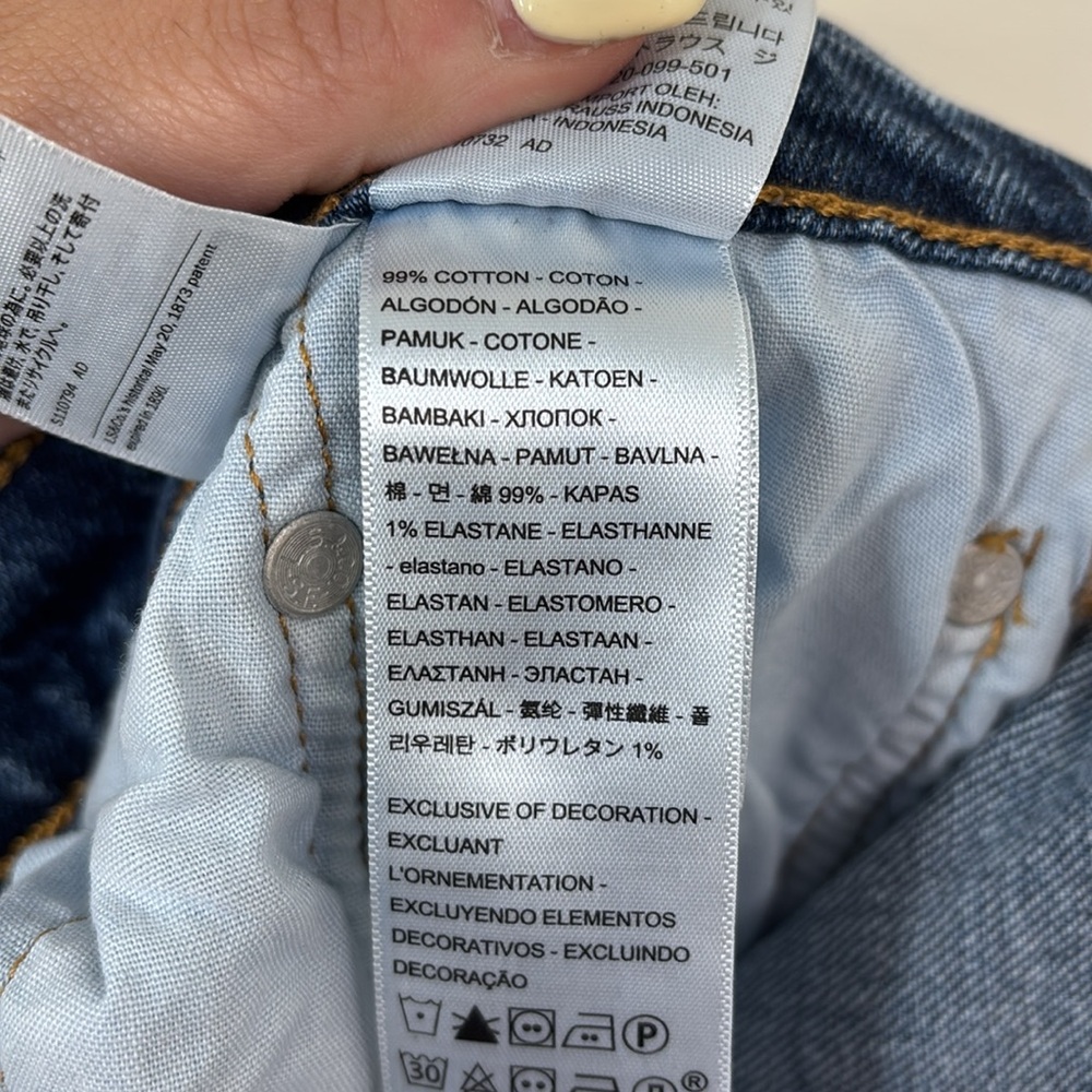 Levi’s 501 Original Fit Jeans Dark Wash Denim Jeans Size 27 - Picture 11 of 12